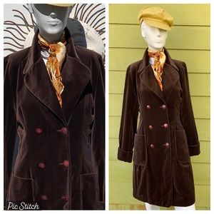 VINTAGE 80s—CRUSHED VELVET—COAT JACKET—FULLY LINED.